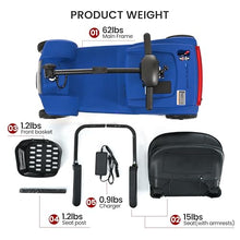 Load image into Gallery viewer, WayCare 15-25 Miles Long Range Mobility Scooter,Weight Capacity 300 LBS+ Powered Mobility Scooters for Seniors, Compact Duty Mobile for Travel with LED Headlight and Detachable Basket(Blue)
