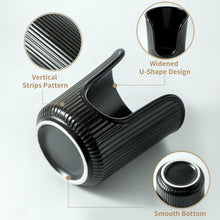 Load image into Gallery viewer, Dobbyby Ceramic Bathroom Cup Dispenser with Stylish Vertical Stripes - Disposable Mouthwash Cup Holder Holds 3-4oz Paper Cups for Rinsing Cups on Bathroom Vanity Countertops (Black-Black-2 Pack)
