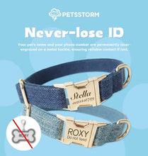 Load image into Gallery viewer, Personalized Polyester Dog Collar with Name and Phone Number, Customizable Laser-Engraved Collar with Metal Quick Release Buckle for Dogs
