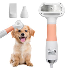 Load image into Gallery viewer, 3-in-1 Pet Hair Dryer &amp; Slicker Brush for Dogs &amp; Cats – Portable, Professional, Adjustable Temp, Overheat Protection Dog Hair Dryer (pink)
