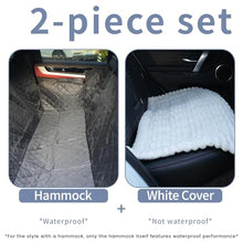 Load image into Gallery viewer, Dog Car Seat Cover 2 Piece Seat Waterproof Hammock and White Cover,Scratch Proof Nonslip Back Seat Pet Bed Mat for Travel Durable Soft Back Seat Covers for Cars Trucks and SUVs ( 23.6” x 51” )
