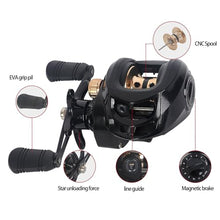 Load image into Gallery viewer, Baitcasting Reel,Carbon Fiber Drag Fishing Baitcaster Reels, Bait Cast Reel with 7.2:1 Gear Ratio 10+1 Ball Bearings 17.6lbs Max Drag Right Hand，Fish Gift for Man
