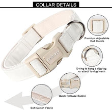 Load image into Gallery viewer, ARING PET White Dog Collar-Adjustable Small Dog Collars, Lightweight Cotton Wedding Pet Collars with Quick Release Buckle for Small Medium Large Dog
