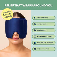 Load image into Gallery viewer, Doctor’s Choice Migraine and Headache Relief Hat - Hot Cold Therapy for Migraines &amp; Stress, Blackout Cooling Hangover Hat

