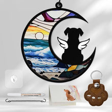 Load image into Gallery viewer, PawSailor Dog Memorial Suncatcher, Memorial Gifts with Sympathy Card &amp; Dog Fur Storage Keychain, Moon Design Gift for Loss of Pet (Sunset)
