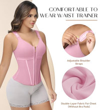 Load image into Gallery viewer, SHAPSHE Waist Trainer Corset for Women Tummy Control Sport Workout Body Shaper Vest for Postpartum Gym Zipper and Hooks Pink XXL

