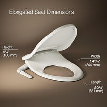 Load image into Gallery viewer, Kohler PureWash M250 Manual Elongated Bidet Toilet Seat, Biscuit, Quiet-Close Lid Prevents Slamming, Cool Water, Easy Installation with Quick-Release Hinges, Adjustable Spray Position &amp; Pressure

