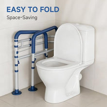 Load image into Gallery viewer, Loyoda Steel Toilet Safety Rail for Seniors with Adjustable Height and Width - 11.7lbs Heavy-Duty Foldable Toilet Handle for Toilet Support, Elderly and Accessibility Aid （Blue）
