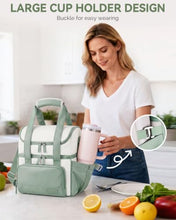 Load image into Gallery viewer, HOMESPON Double Layer Insulated Lunch Bag with Shoulder Strap, 12L, Green
