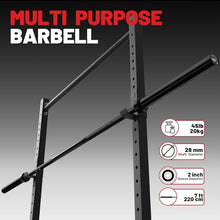 Load image into Gallery viewer, 7FT Olympic Barbell 45 lb Barbell 2 INCH 1000lbs Capacity Olympic Bar with Moderate Knurling -Black
