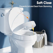 Load image into Gallery viewer, 3 Inch High Elevated Toilet Seat for Seniors, Soft Close, Easy Install &amp; Clean (Round)
