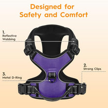 Load image into Gallery viewer, No Pull Dog Harness, No-Choke Soft Padded Reflective Dog Vest Harness with Front Clip &amp; Top Handle, 2 Quick-Release Buckles, Adjustable for Small Medium Large Dogs
