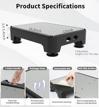 Load image into Gallery viewer, LIFTOZA 5-Level Adjustable Step Stool, 700 LBS Capacity Safety Bed Step for Seniors, Exercise Setp Platform, Portable Stair Assist for Elderly, Wide Step up for Kitchen, Car, Bedside &amp; Shower, Grey
