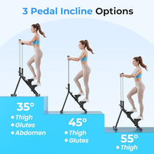 Load image into Gallery viewer, Stair Stepper for Home,Vertical Climber Step Machine with Stable Triangular Frame, 3-Level Resistance &amp; Pedal Adjustment,LCD Monitor, Device Holder, Detachable Handrail, 300 LBS Black
