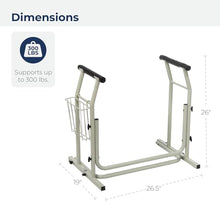 Load image into Gallery viewer, Drive Medical RTL12079 Toilet Safety Frame, Bathroom Grab Bar for Toilets, Freestanding Toilet Rail for Stability, For Users Up to 300 Pounds, White
