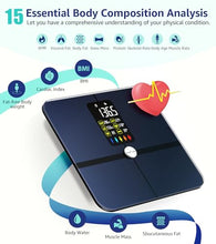 Load image into Gallery viewer, Posture Body Fat Scale, Extra Large Display Digital Bathroom Wireless Weight Scale Composition Analyzer with Heart Rate Heart Index &amp; Body Shape Index with Free APP 400Lb Black
