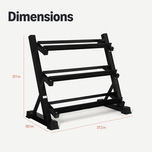 Load image into Gallery viewer, Amazon Basics 3-Tier Adjustable Dumbbell Weight Rack, Sturdy Steel Stand Only, Black
