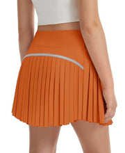 Load image into Gallery viewer, DOCUMO Pleated Skirts for Girls with Pocket Shorts Girls Athletic Golf Tennis Skorts Hight Waisted Skirts for Running Casual (Orange, X-Small)
