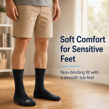Load image into Gallery viewer, Doctor's Choice Diabetic Socks for Men, Seamless Crew Socks with Non-Binding Top, Provides Extra Comfort for Gout, 4-Pairs, Black, X-Large, Size 12-15
