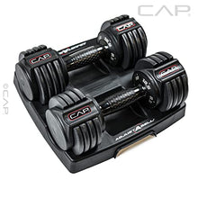 Load image into Gallery viewer, CAP 12.5 lb Pair ADJUSTABELL Adjustable Dumbbell with Contoured Full Rotation Handle, Honeycomb Design, Black
