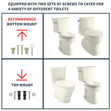 Load image into Gallery viewer, Ccbello ELONGATED toilet seat risers for seniors, Slow Close, Elevated toilet seat, Heavy Duty, Never Loosen, Raised toilet seat elongated bowl, Almond/Bone(18.5”)

