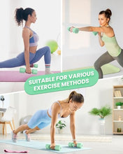 Load image into Gallery viewer, Adjustable Dumbbells Set, 4 in 1 Hand Weights Set for Women Men 10 LB Dumbbell Pair Each 2lbs 3lbs 4lbs 5lbs Weights Dumbbells Set with TPU Soft Rubber Handle for Home Gym Exercise Fitness -Green
