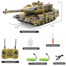 Load image into Gallery viewer, RC Tank - 2.4Ghz Remote Control Army Tank Toys with Auto Demo Sound Light Smoke
