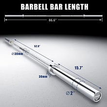 Load image into Gallery viewer, TECHNOAGE 7FT Olympic Barbell, 40LB Olympic Weight Bar with 2-Inch Sleeves- Sliver
