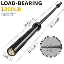 Load image into Gallery viewer, POWER GUIDANCE Olympic Barbell Bar, 7ft Strength Training Bar for Weightlifting
