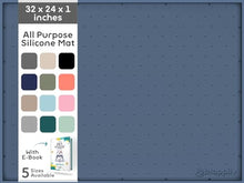 Load image into Gallery viewer, 32x24x1” XL Dog Food Mat - All Purpose Under Sink Liner, Washer and Dryer Covers for The Top, Silicone Griddle Mat for Blackstone - Raised Edges Dog Mat for Food and Water Prevent Spill, Waterproof
