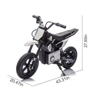 24V Kids Ride On Electric Toy Motocross Motorcycle with High Speed Hub Motor, Shock Absorber - Ages 5-15(Black)