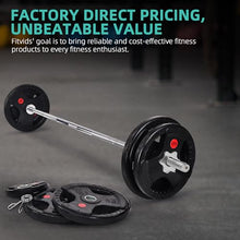 Load image into Gallery viewer, Fitvids Cast Iron 1" Standard Weight Plates Including 5FT Standard Barbell Bar &amp; Star Locks – 95 Pounds Set
