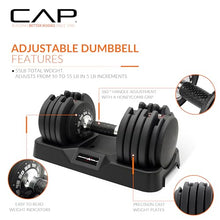 Load image into Gallery viewer, CAP ADJUSTABELL® 55 lb Pair of Adjustable Dumbbells with Contoured Full Rotation Handle
