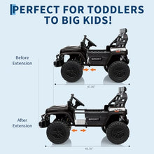 Load image into Gallery viewer, 24V Ride On Toys for Big Kids, Extend Car Body, 2 Seater Ride On Toys with Remote Control, Black

