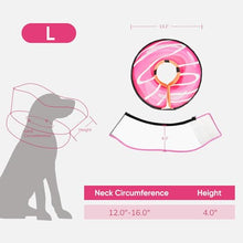 Load image into Gallery viewer, Supet Raised Inflatable Dog Cone After Surgery - Adjustable Recovery Donut Collar with Removable Shield to Stop Licking Wounds &amp; Protect Stitches - Soft Dog Cone Alternative for Large Dogs (Pink,L)
