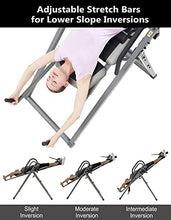 Load image into Gallery viewer, Innova ITX1200A Inversion Table with Adjustable Stretch Bars for Optimal Slope Inversion and Full Body Stretch, Silver/Black
