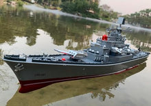 Load image into Gallery viewer, Ssccgym 23.6" Inch Remote Controlled Warship Battleship 10km/h 4WD 2.4G RC Controlled Ship 1:390 Scale On Water Lakes Pools
