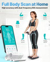 Load image into Gallery viewer, CLORIS Digital Smart Scale FSA&amp;HSA Eligible for Body Weight Fat BMI Muscle Mass 28 Body Composition Measurement Health Analyzer 8 Electrodes with App Bluetooth, Full-Color TFT LCD
