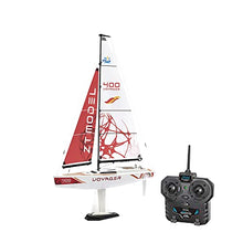 Load image into Gallery viewer, PLAYSTEM Voyager 400 RC Controlled Wind Powered Sailboat in Red - 26" Tall
