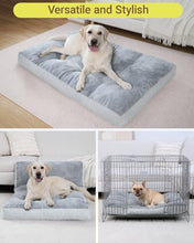Load image into Gallery viewer, NUPIDA Washable Dog Bed for Large Dog, XL Crate Bed Plush Pet Kennel Pad with Non-Slip Bottom, Pet Sleeping Mat, 41x27 inch, Light Gray
