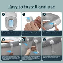 Load image into Gallery viewer, ZXMOBY Comfort Toilet Seat Riser, Ergonomic Slope Design for Easier Sit-to-Stand, No-Tool Portable Aid for Seniors, Post-Surgery, Bariatric, Fits Standard/Elongated Toilets, with Cleaning Tablets
