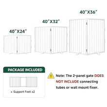 Load image into Gallery viewer, Snagle Paw Full Metal Freestanding Dog Gate,Indoor Pet Gate with Floor Protect Support Feet, 40x32 Inches Foldable Dog Fence for Stairs, Hallways and Doorways (32'' H 2 Panel, White
