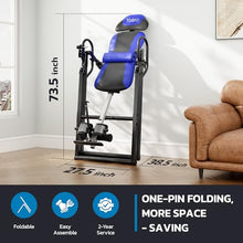 Load image into Gallery viewer, YOLEO Inversion Table for Back Pain 2026 Foldable Inversion Table w/Removable Lumbar Pad, Reversible Ankle Holders, Easy Assembly
