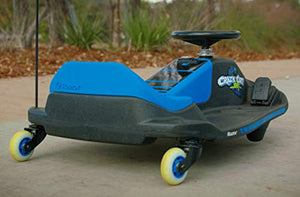Razor Crazy Cart Shift Electric Go Kart for Kids Ages 6+ - 12V Drifting System, High/Low Speed Switch, Black/Blue
