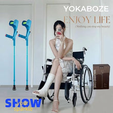 Load image into Gallery viewer, YOKABOZE Forearm Crutches for Adults Foldable Knee Patients Mobility aids for Children and Seniors (Blue Pro)
