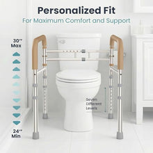 Load image into Gallery viewer, Toilet Handles for Seniors, Toilet Bars for Elderly, Disabled &amp; Handicap - Beige
