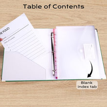 Load image into Gallery viewer, XKDOUS Important Document Organizer Folio Folders with 9 Pockets 3 Ring Linen Binder Organizer Expanding Storage Documents Holder with 9 Pockets and Labels for Papers, Files

