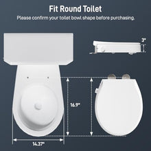 Load image into Gallery viewer, BIGCOW Raised Toilet Seat with Bidet - Round, Soft Close, 3" Height - Dual Nozzle (Frontal &amp; Rear Wash) with Adjustable Cold Water Pressure and Stainless Steel Inlet (Round)
