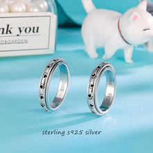 Load image into Gallery viewer, LYTTMAB Stay Pawsitive Ring Anxiety Ring for Women Spinner Ring, Sterling S925 Silver Fidget Ring Animal Cat Paw Dog Ring Size 10
