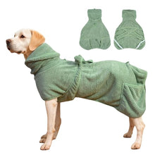 Load image into Gallery viewer, Super Absorbent Dog Bathrobe Pineapple Soft Fast Drying Dogs Towel Robe Adjustable Drying Coat for After Bath with Hood (Pineapple Green, X-Large)
